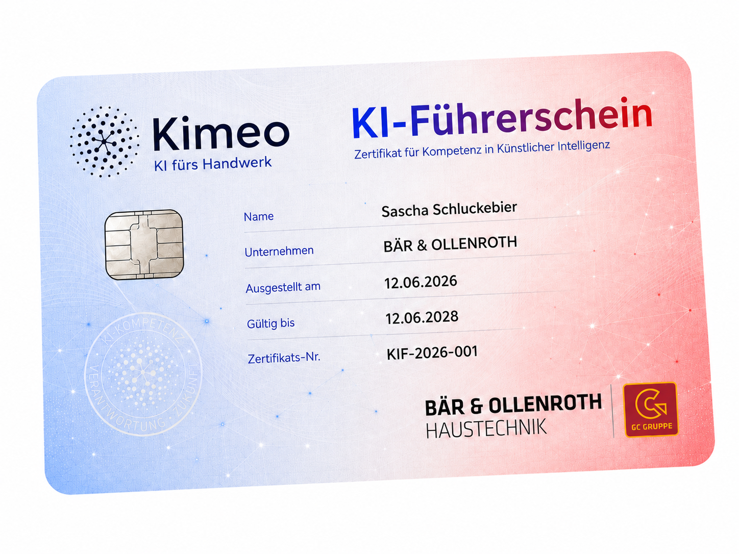 Die KI-Führerschein-Karte von Kimeo